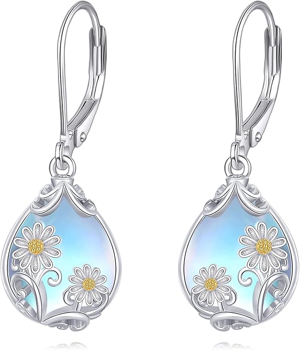 POPLYKE Celtic Filigree Teardrop Drop Dangle Earrings Sterling Silver Leverback Earrings Jewelry for Women