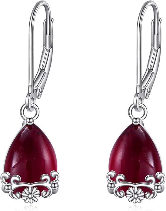 POPLYKE Celtic Filigree Teardrop Drop Dangle Earrings Sterling Silver Leverback Earrings Jewelry for Women