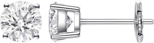 IGI Certified LAB-GROWN Round Cut Diamond Earrings 4 Prong (D-F Color, VS Clarity) Diamond Stud Earrings for Women, Elegant Stud Earrings