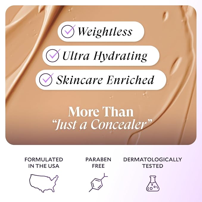 Fièra All-In-Wonder™ Concealer + Foundation – Full-Coverage, Crease-Proof, Hydrating Formula for Mature Skin, Blurs Fine Lines & Dark Circles, Radiant Second-Skin Finish – Sand, 0.5 FL. OZ. / 15 ML