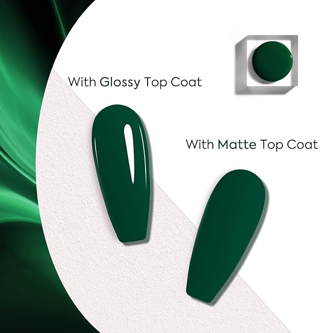 Venalisa Green Gel Nail Polish - Emerald Dark Green Color, 1 Pcs, Soak Off UV Gel DIY at Home Manicure Salon Nail Art