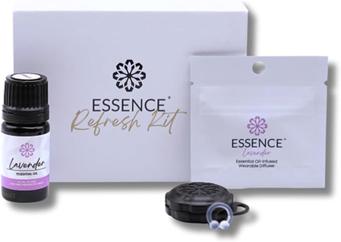 Essence Wearable Aromatherapy Nasal Diffuser – Lavender Essential Oil Nose Ring Silicone Inhaler for Stress & Mood Support - Made in USA & Travel-Friendly