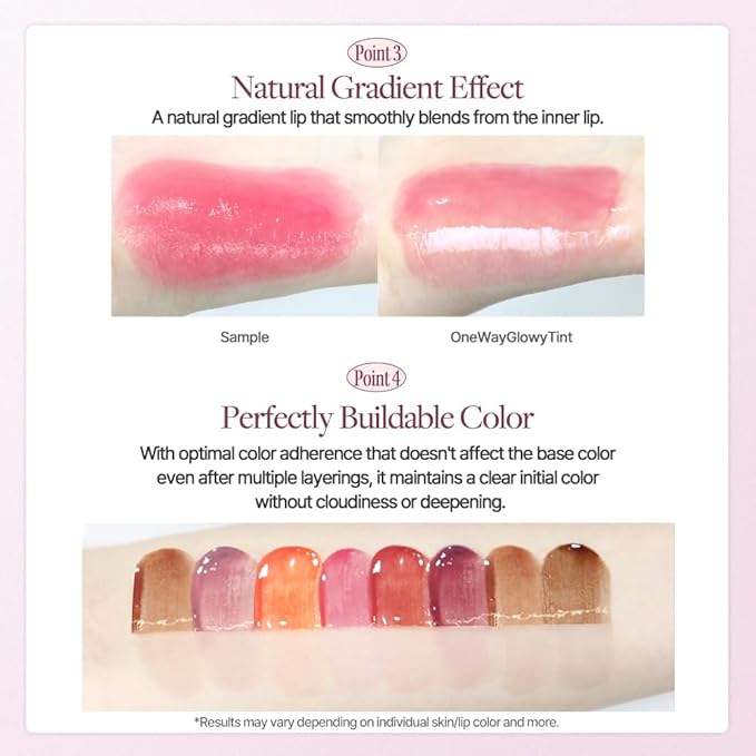 Heart Percent Dote On Mood One Way Glowy Tint, Glass-like High Shine Glossy Finish w/Long-Lasting Luminous Color Lip Stain for Glowy Look, #12. Midnight Leaves