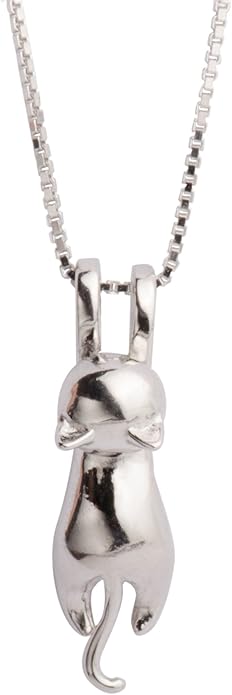 S.Leaf 925 Sterling Silver Cat Necklace Jewelry for Women Trendy Dainty Charm Pendant Necklaces Best Friend Birthday Gifts for Her Sister Mom Wife Womens