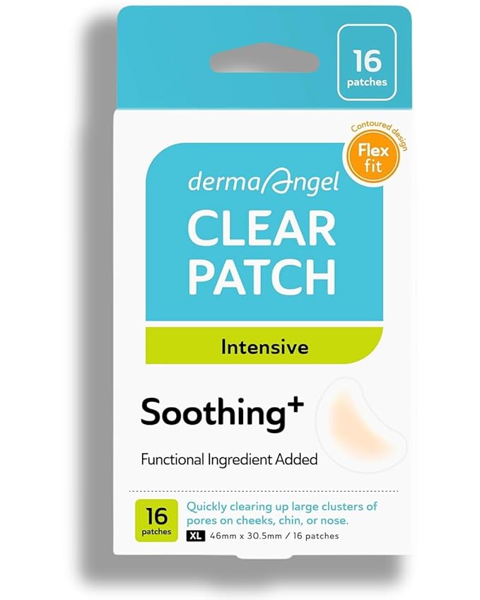 DERMA ANGEL Large Pimple Patches for Nose Chin and Forehead Pores Breakout and Spot Treatment - Acne Patches for Face Hydrocolloid Acne Patches Zit Patches for Face Big Pimple Patches - 16 Patches XL