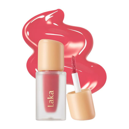 Laka Fruity Glam Lip Tint Mini, 1.9g/0.07oz, Glowing Lip Stain with Wide Color Spectrum, Hydrating & Lightweight Texture, Long-Lasting Bold Stain, Non-Sticky, Vegan, K-Beauty (#109 Fresh)