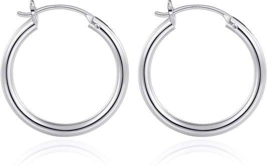 M MOOHAM 14K-Gold-Plated Hoop Earrings for Women - Hypoallergenic 14K Gold 925 Sterling silver-plated Post Sensitive Ears Nickel Free Hoops Earrings Set for Women Jewelry Lightweight 13-60mm