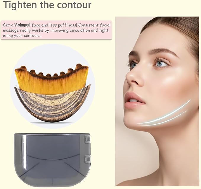New Lymphatic Contour Face Brush, Lymphatic Drainage Massager for Face,Ergonomically Designed to Fit The Skin and Relieve Fatigue （2pcs）