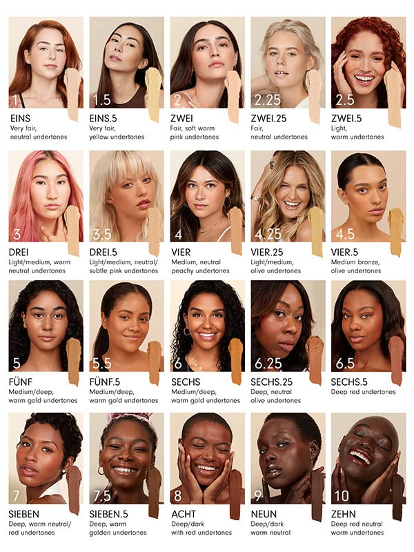 Monika Blunder Beauty - Blunder Cover Foundation Concealer - Shade: 6.25 - Sechs.25 - Deep Neutral Olive Undertones - Clean Beauty, All-In-One, Cruelty-Free, Vegan - 0.62 oz