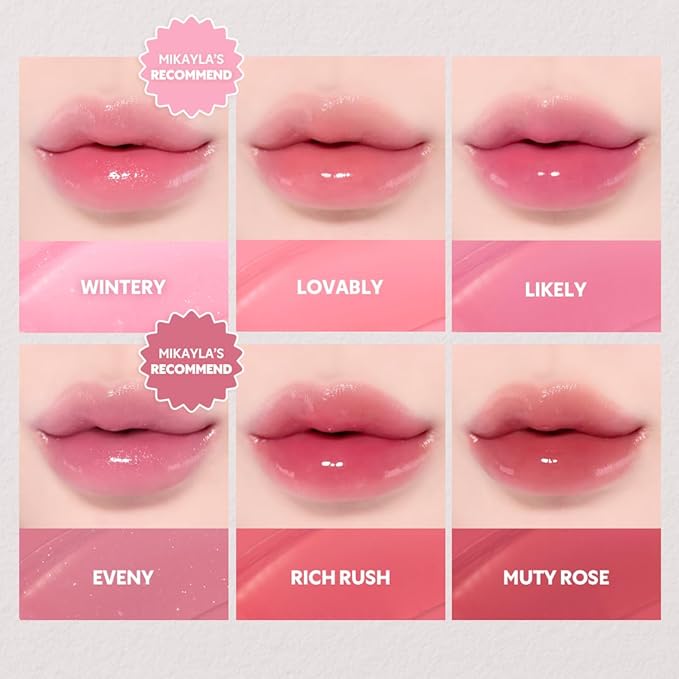 TIRTIR [*Mini Size Waterism Tinted Lip Gloss #11 Applum, 0.06 Fl Oz – Kiss Ready Lipgloss, 12H Long Lasting Non Sticky Natural Tinted Glow Korean Multiuse Cheek and Lip Tint for Women gift