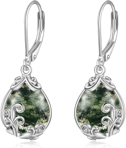 POPLYKE Celtic Filigree Teardrop Drop Dangle Earrings Sterling Silver Leverback Earrings Jewelry for Women