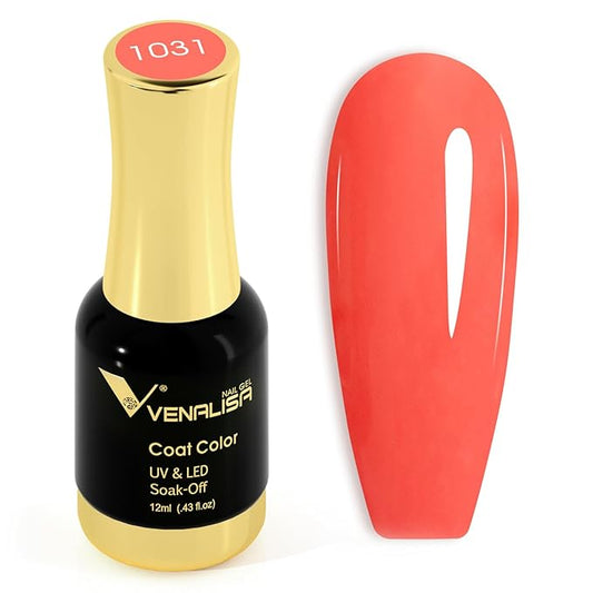 VENALISA Orange Gel Nail Polish 1 Pcs 12ml Coral Orange Color Gel Polish Soak Off UV Salon Manicure DIY at Home Nail Art For Girls Women