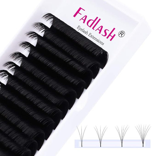 FADLASH Easy Fan Lashes 0.03 Mega Volume Lash Extensions Self Fanning Lashes 5D 6D 7D 8D 10D Automatic Blooming Eyelash Extensions (0.03-D, 17mm)