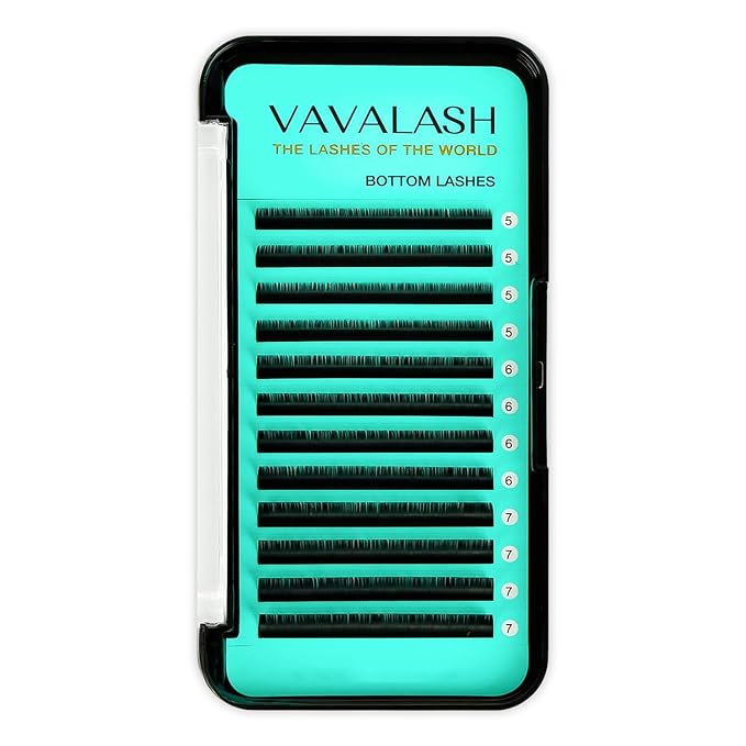 VAVALASH Bottom Lash Extensions 5/6/7mm Mixed Under Bottom Lower Eyelash Extensions Natural Bottom Lashes（0.03-B-5-7mm Mixed）, Black