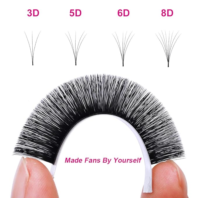 Easy Fan Volume Lashes FADLASH 0.07 0.05mm Self Fanning Eyelash Extensions C D DD Curl Eyelash Volume Extensions 8-25mm Length (0.07-C, 13mm)