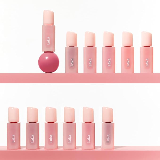 Laka Popping Balloon Lip Stain, 4.5g/0.15oz, Glossy Plumping Lip Tint, Moisturizing, Non-Sticky Texture for All-Day Hydration, Vegan, K-Beauty (#501 Fizzing)