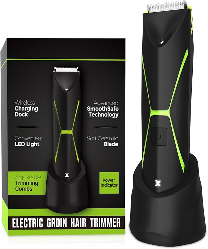 Electric Body Hair Trimmer for Men: Manscape Cordless Ball Body Shaver with Ceramic Blade Waterproof Pubic Hair Groomer Manscaping Rechargeable Wet/Dry Grooming Use for Chest Groin Legs Armpits Travel