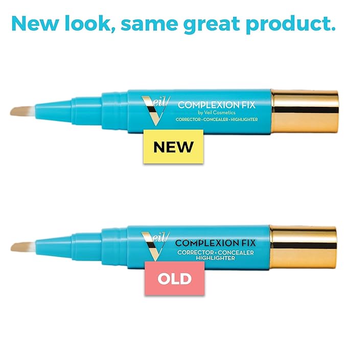 Veil Cosmetics - Complexion Fix Concealer - Liquid Concealer for Under Eye + Dark Circles - Highlight, Contour, Correct - Anti-Aging - Vegan Makeup Pen - Hydrating Lightweight (4N Tan Neutral)