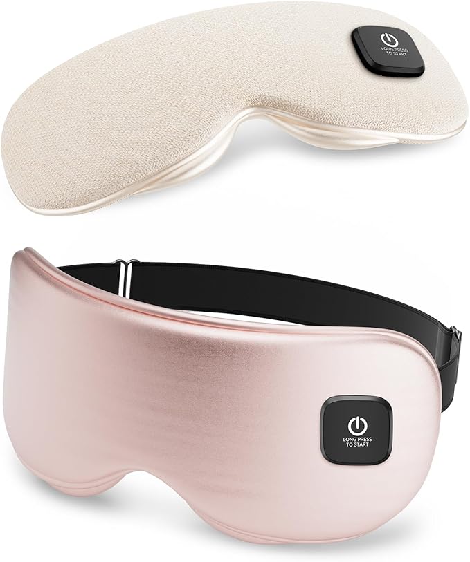 Heated Eye Mask - Cordless Eye Mask for Dry Eyes, Eye Relief, Improved Sleep, Washable Eye Heating pad for Travel and with Replaceable Shell