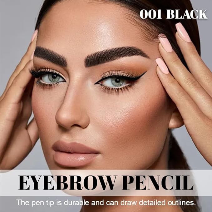 Eyebrow Pencils for Women with Sharpener, 6Pcs Hard-Core Wooden Eye Brow Eye Liner Pencils for Beginner Makeup, Waterproof & Sweat-Proof (Brown-6Pcs)