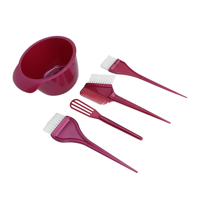 Ymiko Hair Bleach Kit, Professional Hair Dye Coloring Kit with Coloring Comb for Home and Salon Use (Burgundy)