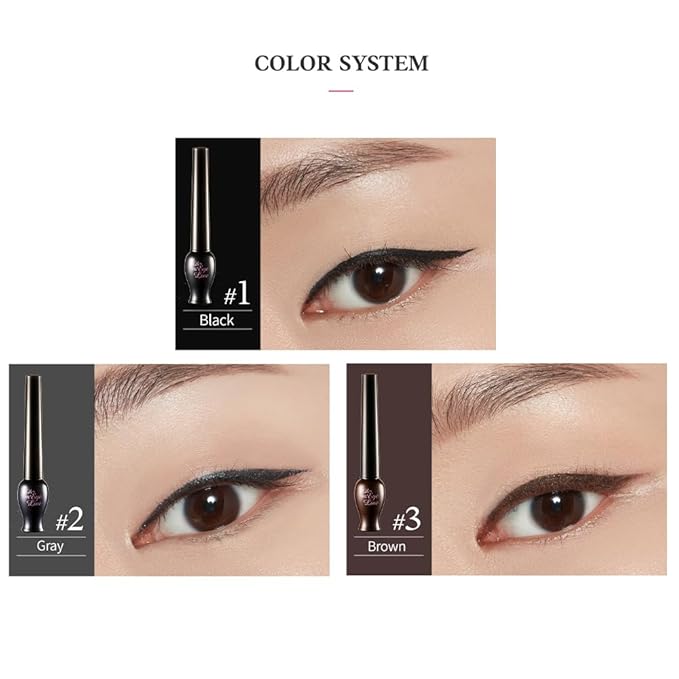 ETUDE OH M'EYE LINE Liquid Eyeliner - Waterproof, Smudgeproof & Long lasting|Quick Drying Eye Liner|Easy & Precise Application|Lasts Up To 10 Hours|Korean Makeup| Gray,5ml