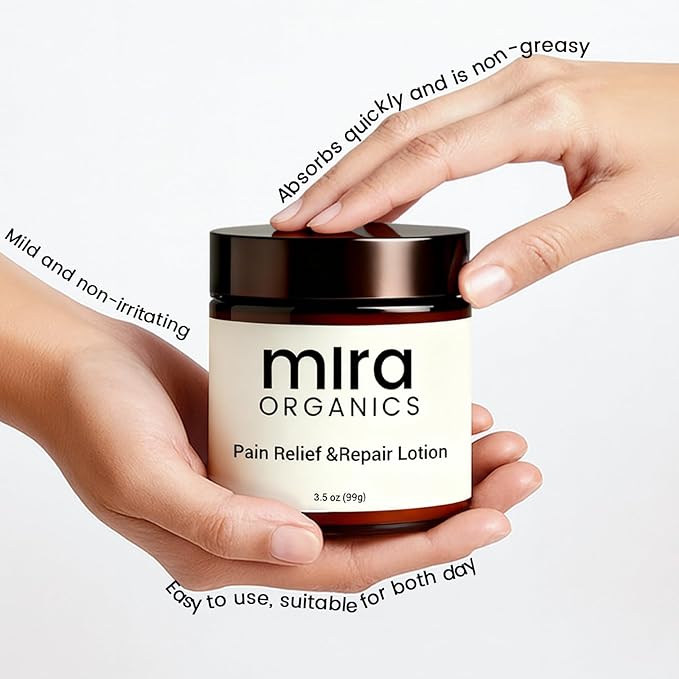 Mira Natural Relief & Repair Lotion, Fast-Absorbing, Non-Greasy Formula to Soothe Muscle & Joint Discomfort, Botanical Blend with Moisturizing Care for All Skin Types