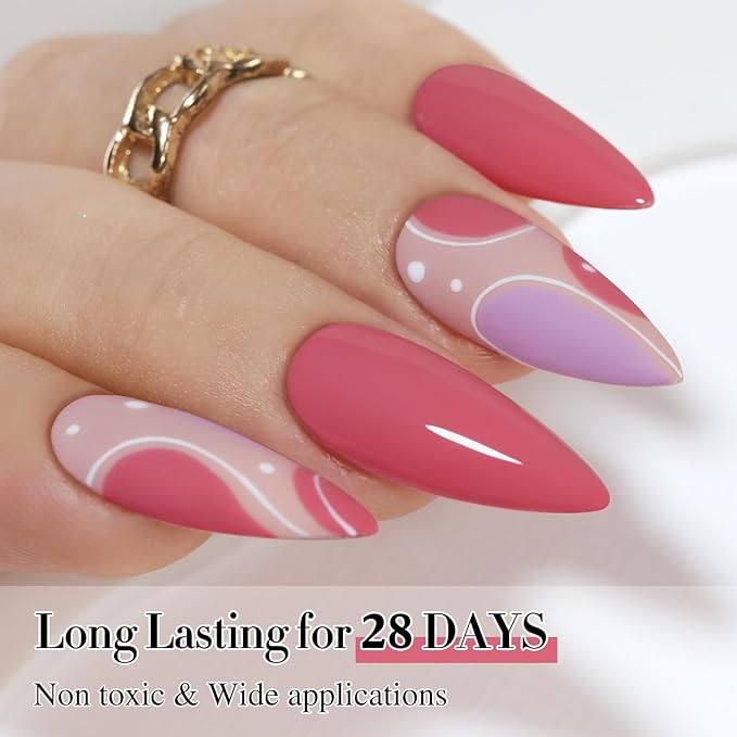 Double Rhythm Gel Polish 15ML Jelly Sheer Pastel Light Milky Color Pearl White Bottle 1 PC 0.5 OZ Full Size Nail Art Salon at Home (Rose Pink-D1473)