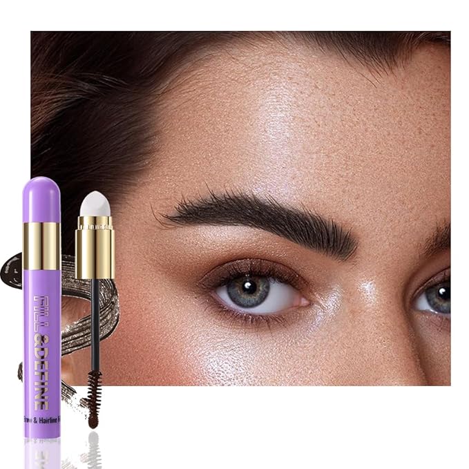 JUAAZIN 3 In 1 Hair Color Concealer Stick - Temporary Gray Hair Cover Up, Root Touch Up Hair Mascara with Precision Applicator, Waterproof Long Lasting for Eyebrows Beard Hairline 07# Black Brown