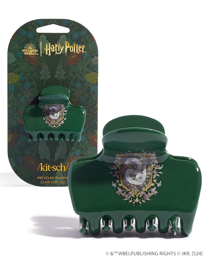 Harry Potter x Kitsch Big Hair Clip for Women - Strong Grip for Secure Updos | Stylish Jumbo Claw Clip | Durable Hair Accessories for Everyday Use | Ideal Harry Potter Gifts for Women – Slytherin, 1pc