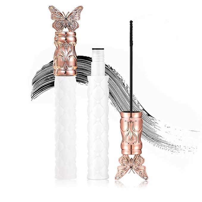 Filterseed Mascara - Fine Brush Black Mascara, Waterproof, Smudge-Proof, Clump-Proof, For Tiny and Lower Eyelashes (2PCS)