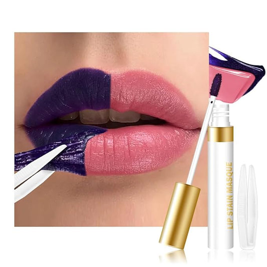 evpct Chestnut Brown Peel Off Lip Stain Tints with Tweezer, Matte Lipstick Lip Stain Long Lasting Waterproof for Women, Non-stick Cup Lipstick Peel Off High Pigmented 24 Hrs Original Lips Stains, 03