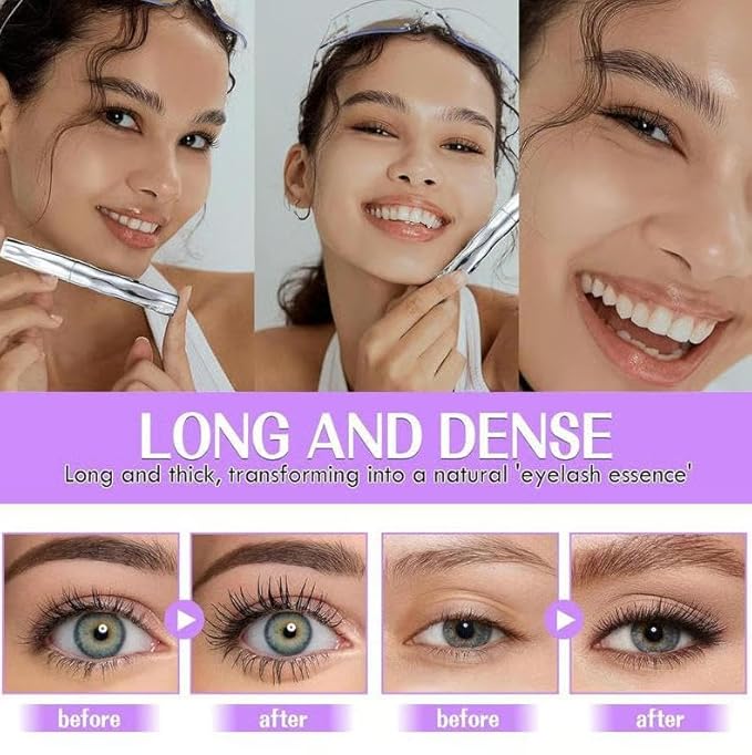 NEW Waterproof & Sweatproof Lengthening & Curling Mascara,Ultimate Mascara Set for Lengthening and Curling,Eyelash Primer,Tubular Eyelash Primer,Natural And Non-Smudged (2PCS)