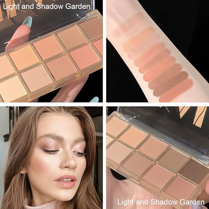 10 Colors Nude Pink Matte Eyeshadow Palette,Neutral Nude Eye Shadow Palette,Long Lasting Waterproof Travel Size Makeup Pallete,Vegan,Cruelty -free
