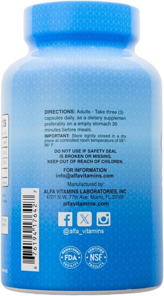 Premium Collagen Hydrolysate By Alfa Vitamins - Anti-Aging Nutritional Supplement Rich In Vitamin C - Skin, Nails & Hair Rejuvenation - Supports Bone & Muscle Health - Made In USA - 120 Capsules