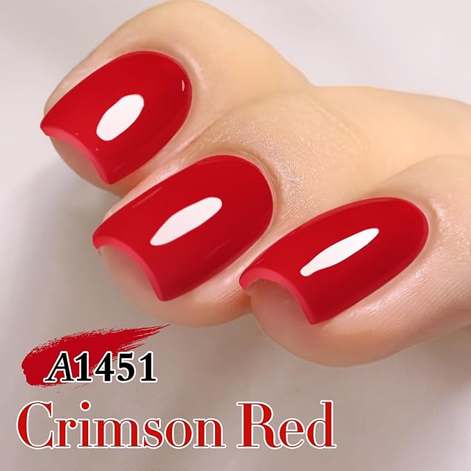 Double Rhythm Gel Polish 15ML Jelly Sheer Pastel Light Milky Color Pearl White Bottle 1 PC 0.5 OZ Full Size Nail Art Salon at Home (Red-D1451)