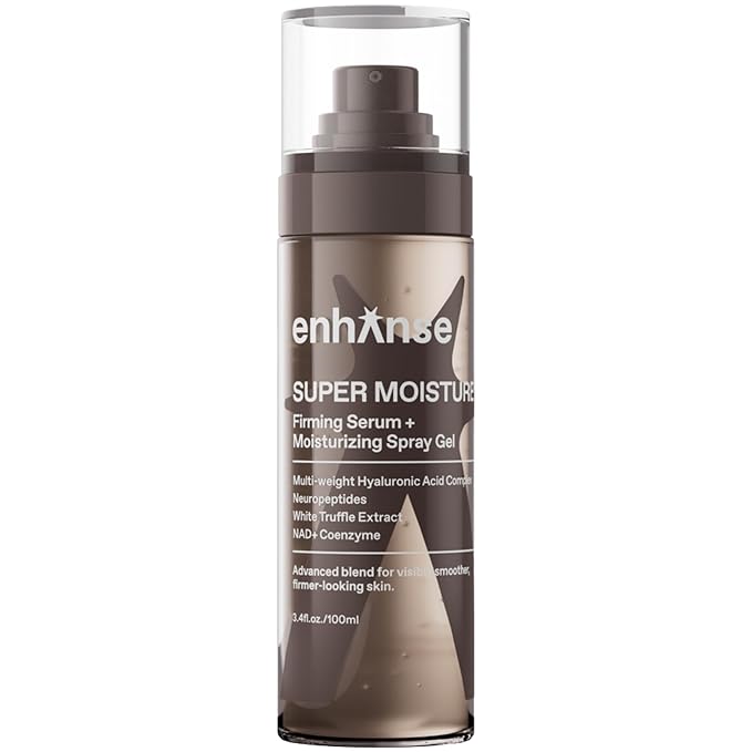 Enhanse Super Moisture, 2 in 1 Day to Night Serum & Moisturizer Spray, Hydration & Repair Formula with Hyaluronic Acid, Exosomes & NAD+, Collagen Support, Skin Care for Men, All Skin Types, 100 mL