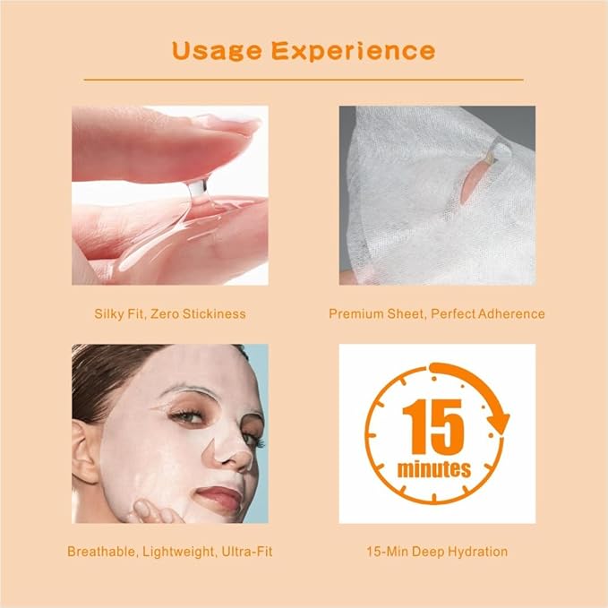 Meleell 18 Pack Collagen Face Masks Skincare Bulk,Hydrating Spa Face Mask Beauty for Sensitive Skin,Sheet Mask for Skin Care, Facial Mask Sets Birthday Party Gifts for Women/Teen Girls/Kids