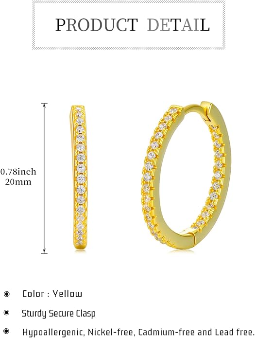 14K Gold Hoop Earrings for Women Hypoallergenic Lightweight Gold Huggie Hoop Earring Jewelry Gift
