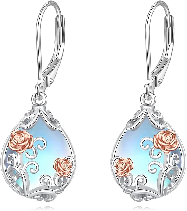 POPLYKE Celtic Filigree Teardrop Drop Dangle Earrings Sterling Silver Leverback Earrings Jewelry for Women