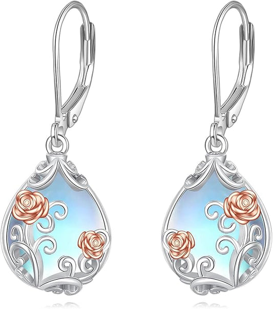 POPLYKE Celtic Filigree Teardrop Drop Dangle Earrings Sterling Silver Leverback Earrings Jewelry for Women