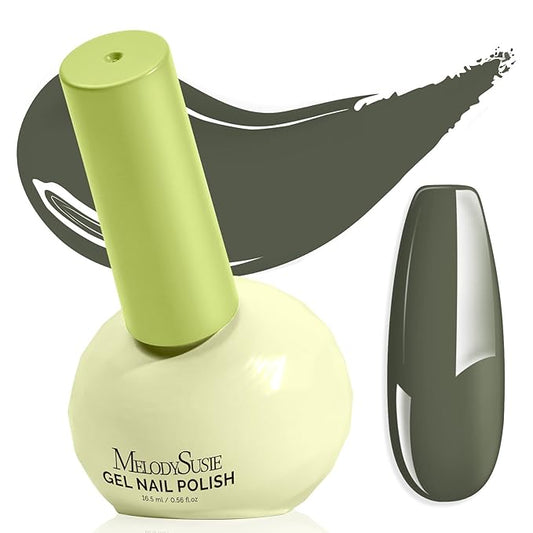 MelodySusie Highly Pigmented Gel Nail Polish, 0.56 Fl Oz Soak Off UV LED Green Gel Polish, Plant-Based Formula, 16.5ml Tilt-and-Stand Bottle, TPO & HEMA Free, Gift for Nail Art at Home & Salon