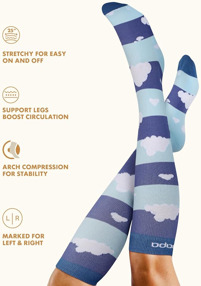 Lalapapa Cute Compression Socks for Women - 3 Pairs 20-30 mmHg Graduated Support Lightweight for Daily Wear Travel Nurse