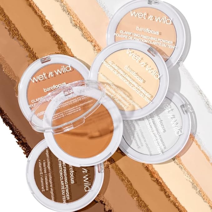 wet n wild Bare Focus Clarifying Finishing Powder | Matte | Pressed Setting Powder Fair-Light (Pack of 2)