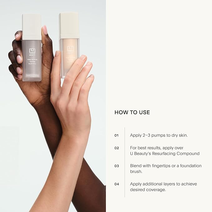 U Beauty The Super Tinted Hydrator Hyaluronic Acid Moisturizing Cream - Mega-Dose Skin Hydrator for Supple, Smooth, and Softer-Looking Skin For Up To 48 Hours - Shade 5-1.0 oz