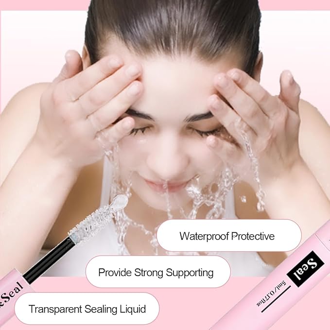 Lash Bond and Seal Kit 2Pcs DIY Lash Extension Waterproof Lashe Cluster Glue 72h Hold Portable Individual Lash Glue for Eyelash Extensions Beginners Black Bond&Clear Seal(5ml+5ml）