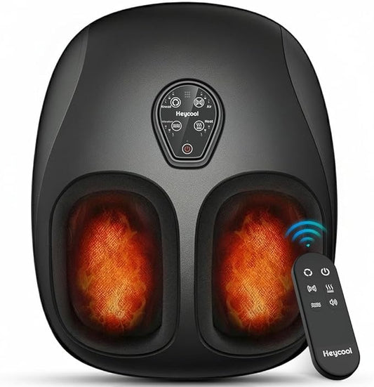 2026 Upgraded Shiatsu Foot Massager with Heat and Compression, FSA Eligible HSA Store Eligible, Remote Control, Foot Massager for Plantar Fasciitis, Neuropathy,Valentine's Day Gifts, Men, Women