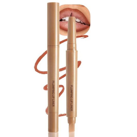 Lip Liner Pencil Matte Lipstick with Smudger, Waterproof Creamy Lip-tint Lipliner Formula for Defining & Sculpting Lips, Kiss-proof Lip-crayon for Natural Plump Lip Makeup (05 Brownish Red)