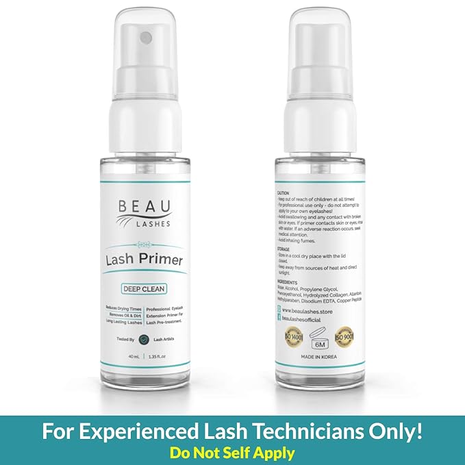 Lash Primer For Eyelash Extensions (40ml) - To Cleanse Lashes, Promote Healthy Lash Growth & Lengthen the Life Of Individual Faux Mink Lash Extensions - Removes Makeup Residue & Mascara Oil