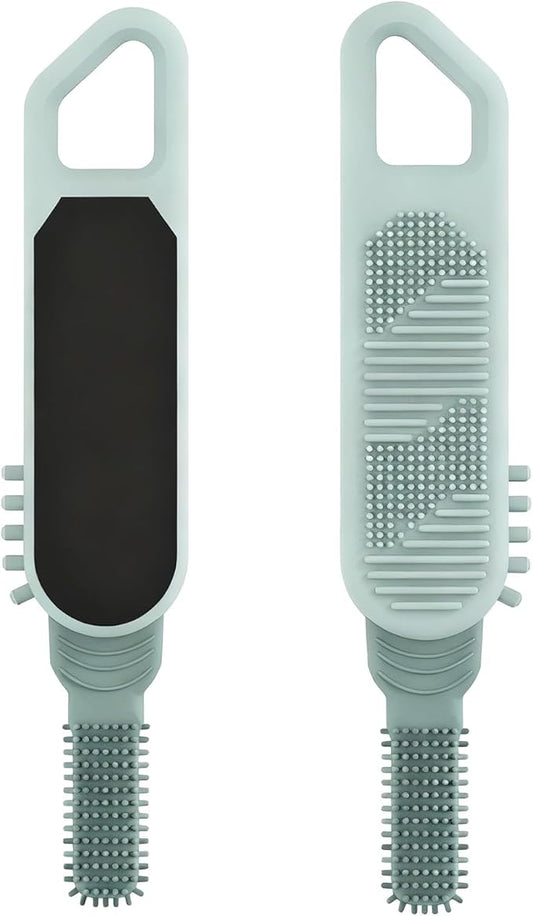 MVRPOWER Dry or Wet Foot Callus Remover - Dual-Sided Pedicure Tool with Hidden Brush & Non-Slip Grip for Home Salon Use (Green)
